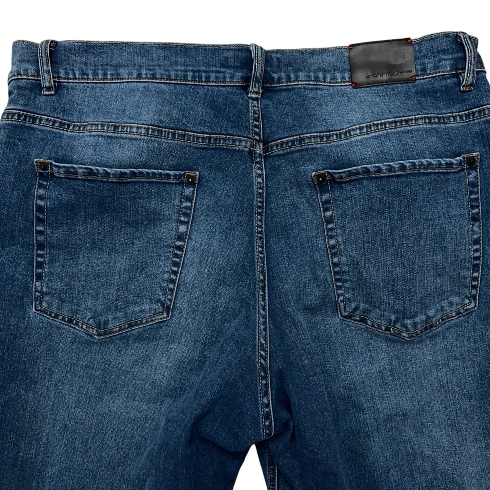 Gramicci Jeans Mens Size 38x30 Denim 5-Pockets Stretch Straight Leg Blue - Picture 4 of 7